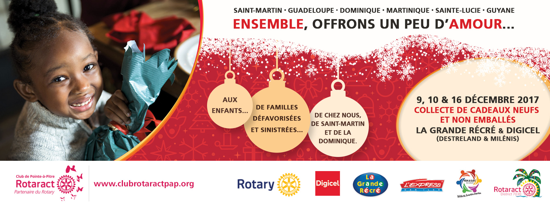 Collecte de cadeaux de Noel 2017 - Club Rotaract de Pointe-à-Pitre